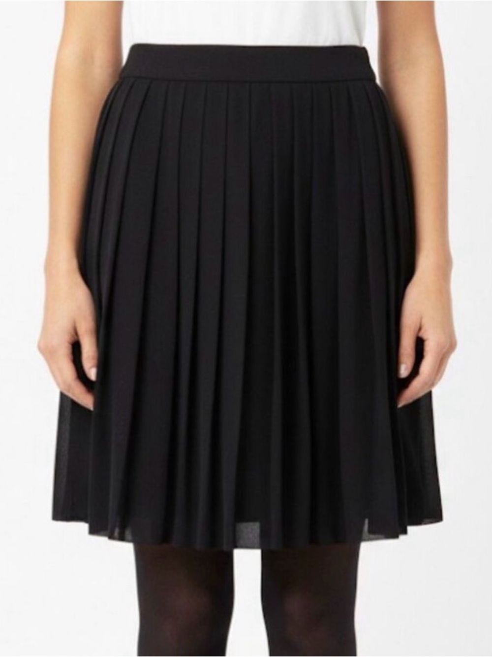Talbots Black Pleated A-Line 100% Silk Skirt Career Cocktail Sz 10P Fall Classic